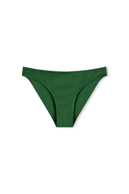 Signature Stripe High Cut Brief - Tallow Green sold by Zulu and Zephyr