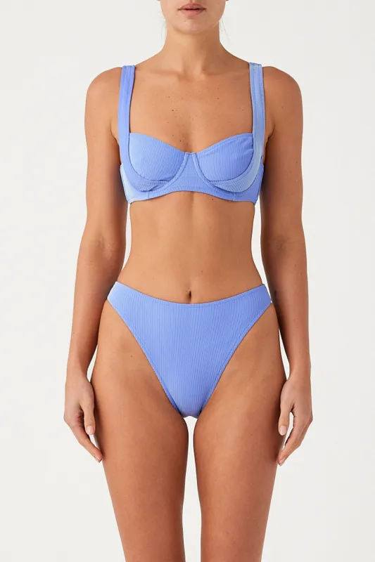 Signature Stripe High Cut Brief - Sky sold by Zulu and Zephyr