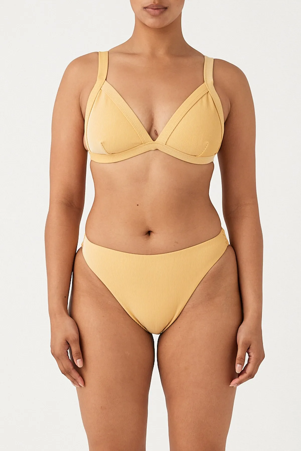 Signature Stripe High Cut Brief - Marigold sold by Zulu and Zephyr
