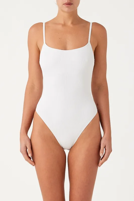 Signature Stripe Simple One Piece - White made by Zulu and Zephyr