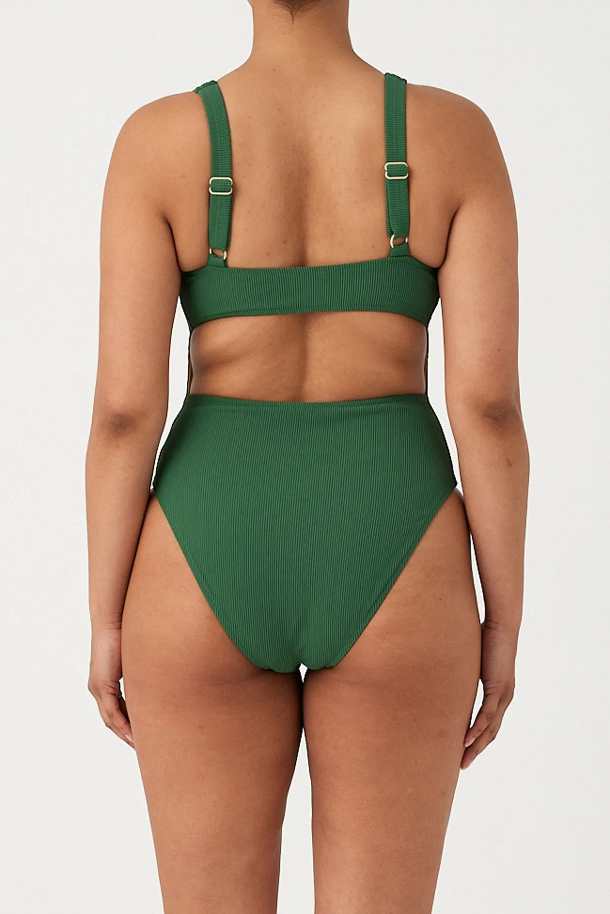 Signature Stripe Bikini One Piece - Tallow Green sold by Zulu and Zephyr product image thumbnail 4