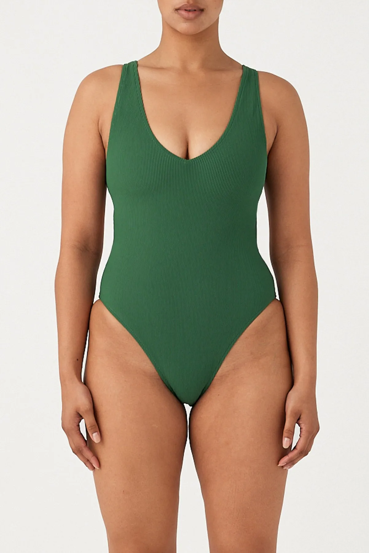 Signature Stripe Bikini One Piece - Tallow Green sold by Zulu and Zephyr