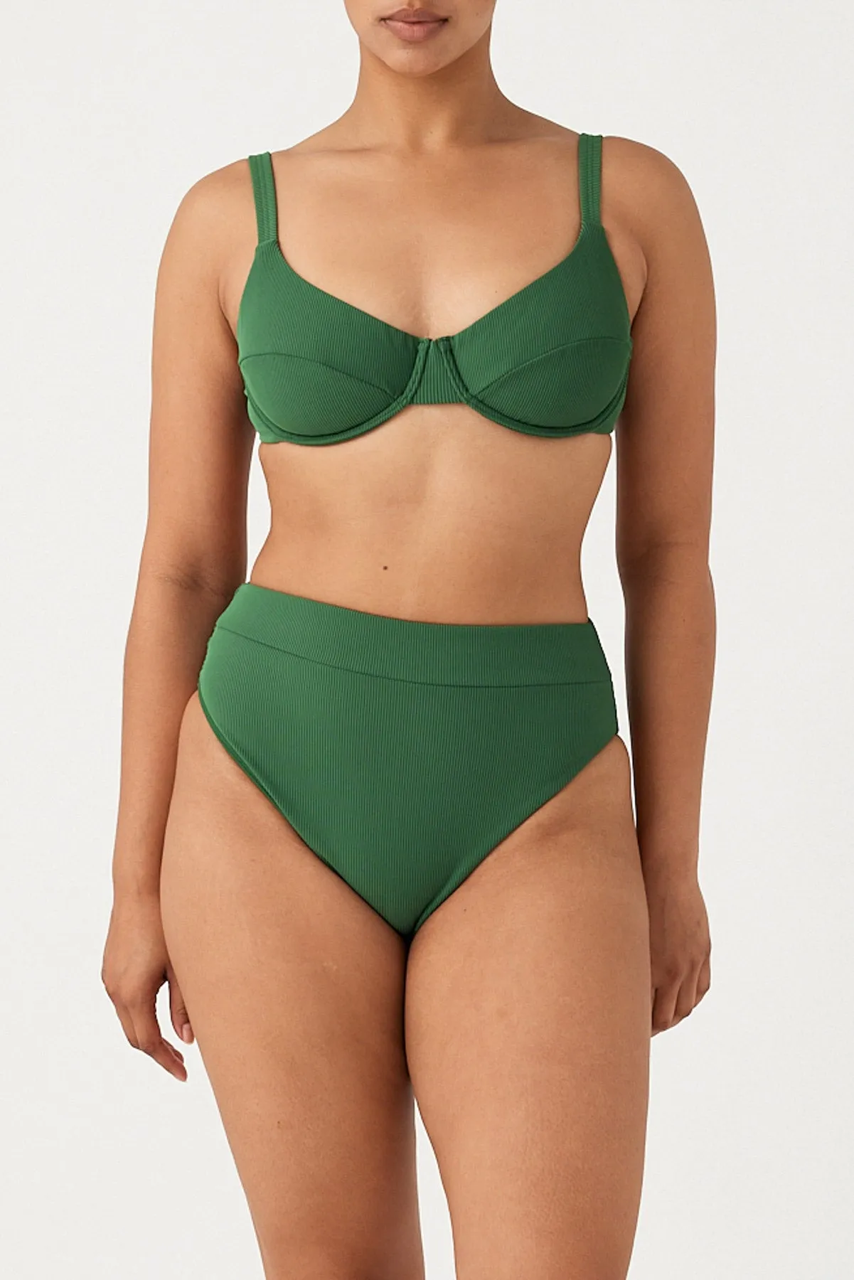 Signature Stripe High Waisted Brief - Tallow Green sold by Zulu and Zephyr product image thumbnail 4