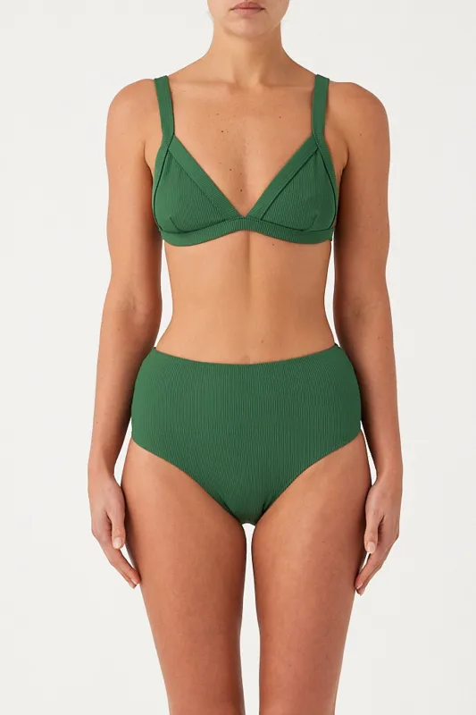 Signature Stripe High Full Brief - Tallow Green sold by Zulu and Zephyr