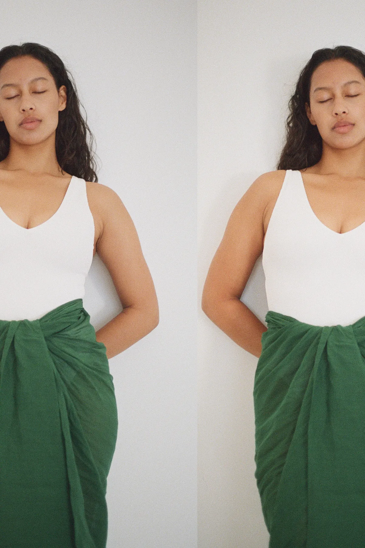 Signature Ramie Sarong - Tallow Green sold by Zulu and Zephyr