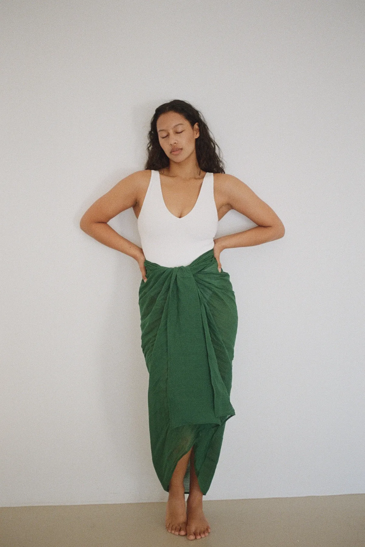 Signature Ramie Sarong - Tallow Green sold by Zulu and Zephyr product image thumbnail 2