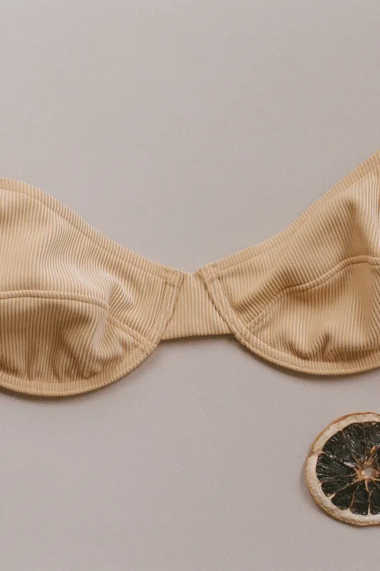 Signature Stripe Balconette Bra Cup Top - Marigold sold by Zulu and Zephyr