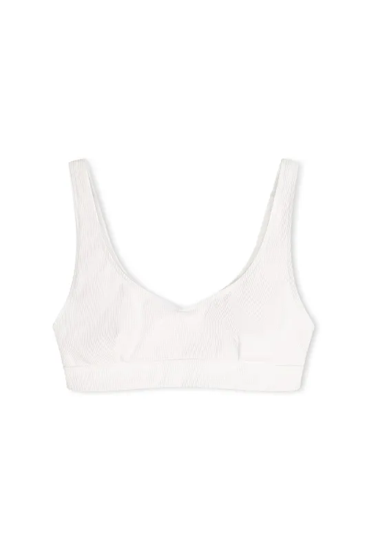 Signature Stripe Waistband Bralette Top - White sold by Zulu and Zephyr
