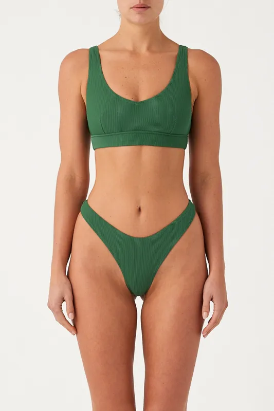 Signature Stripe Waistband Bralette Top - Tallow Green sold by Zulu and Zephyr