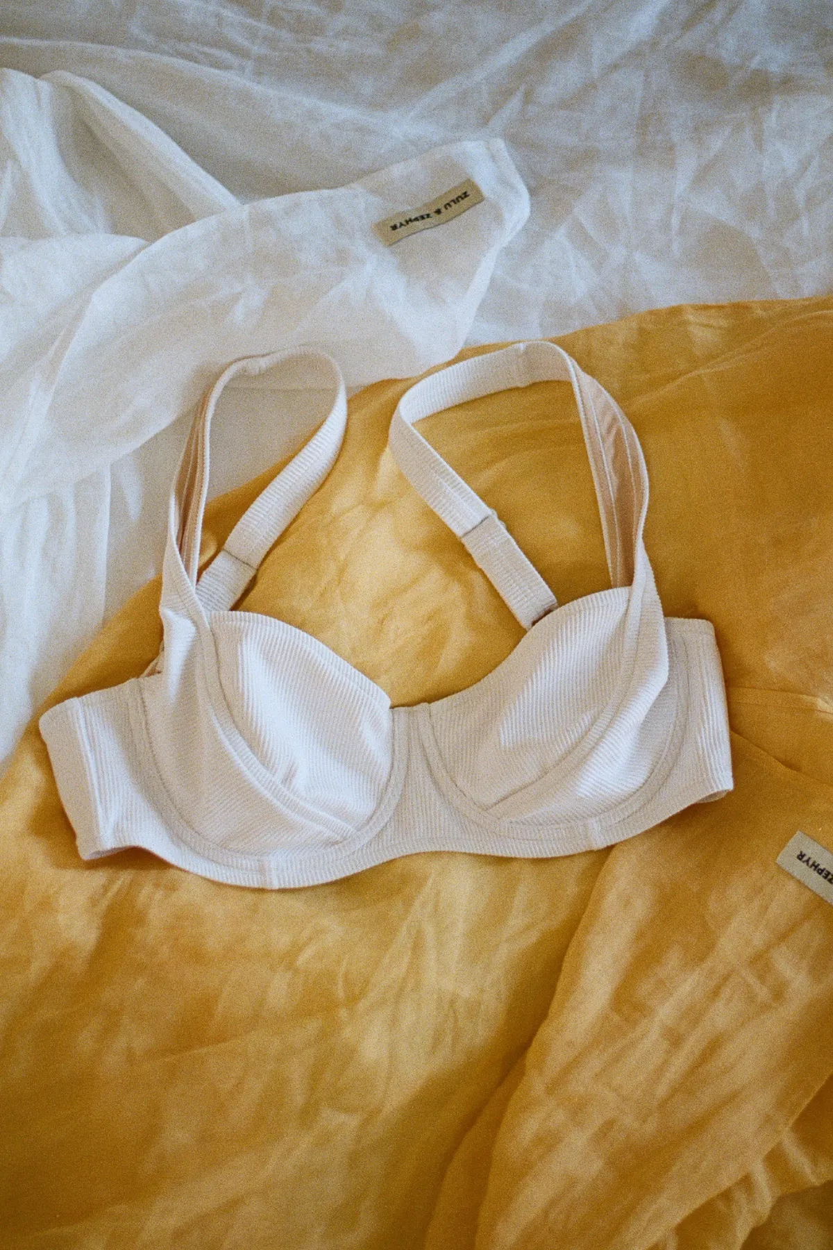 Signature Stripe Bra Cup Top - White sold by Zulu and Zephyr