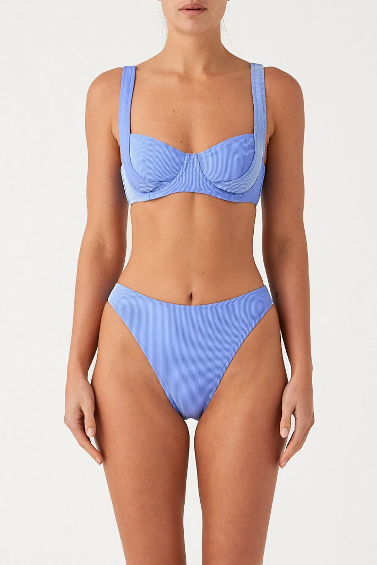 Signature Stripe Bra Cup Top - Sky sold by Zulu and Zephyr