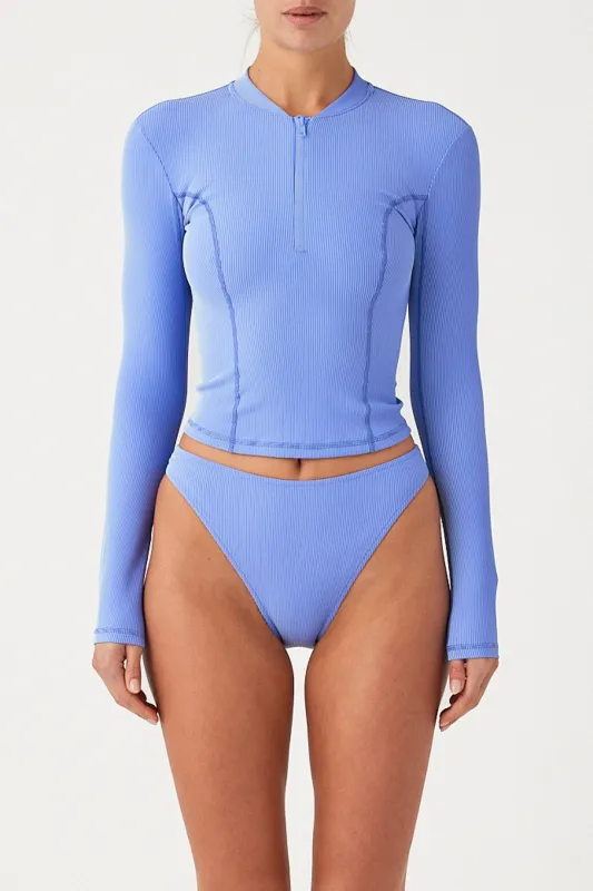 Signature Stripe Long Sleeve Rash Guard - Sky sold by Zulu and Zephyr