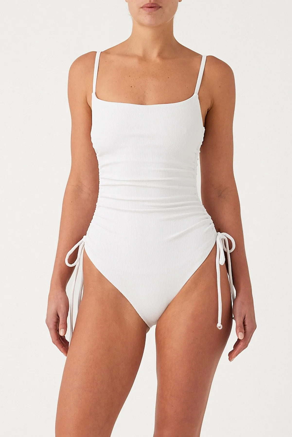 Signature Stripe Gathered One Piece - White sold by Zulu and Zephyr product image thumbnail 3