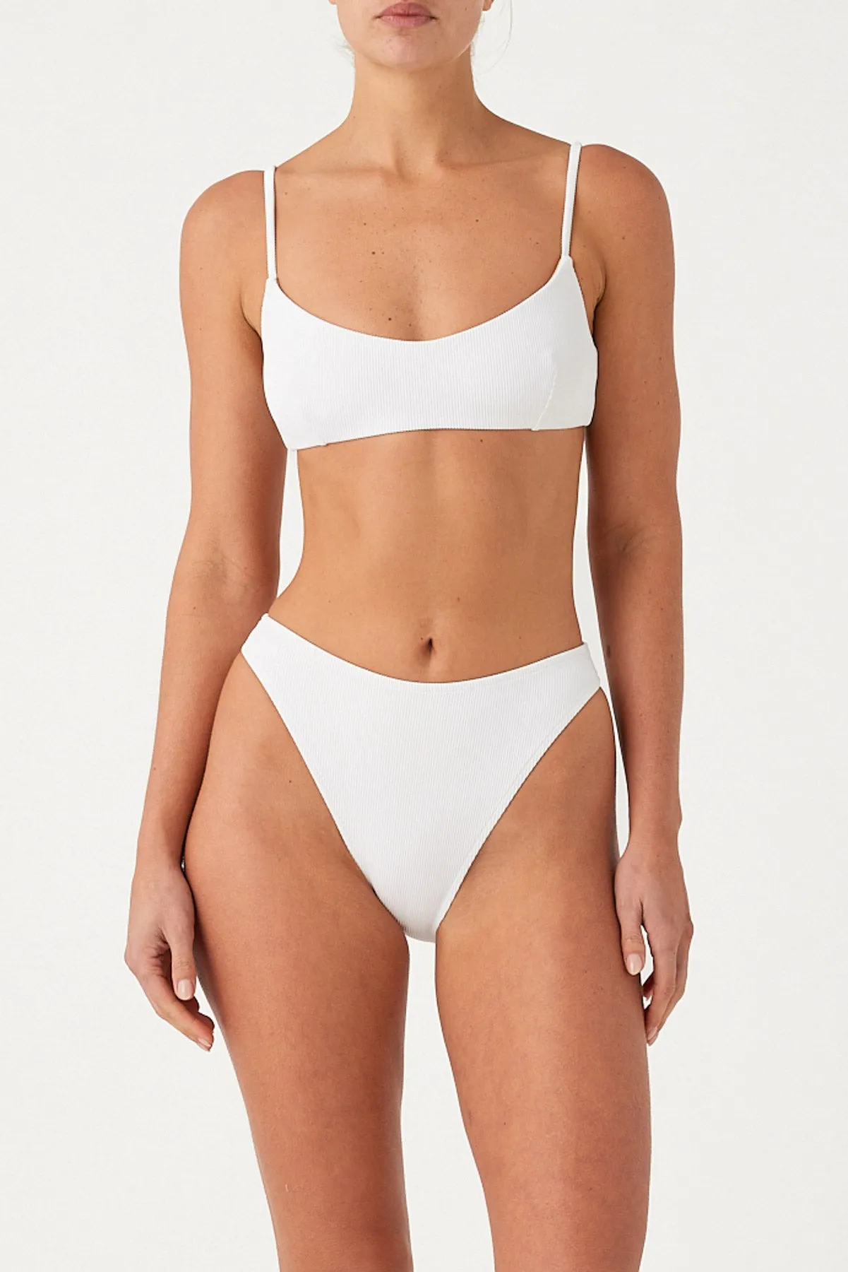 Signature Stripe Minimal Bralette Top - White sold by Zulu and Zephyr product image thumbnail 3