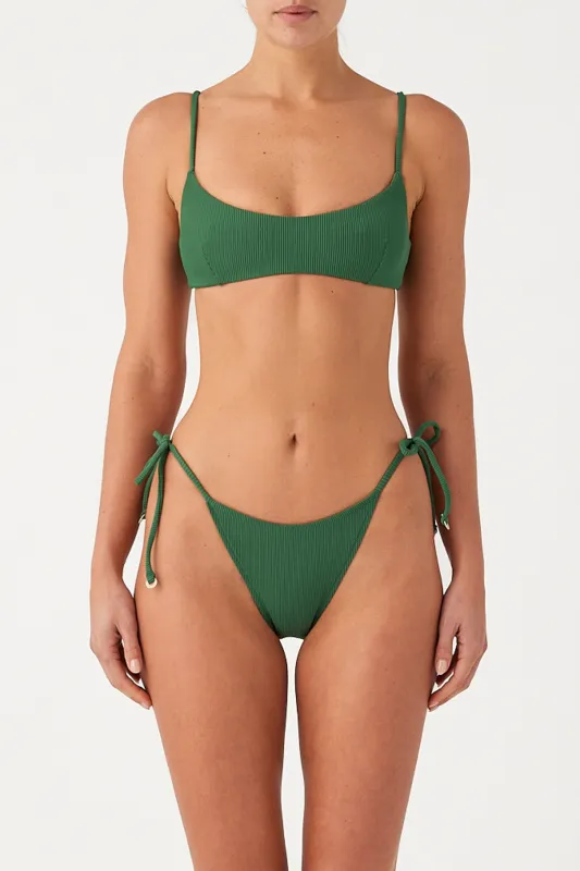 Signature Stripe Minimal Bralette Top - Tallow Green sold by Zulu and Zephyr