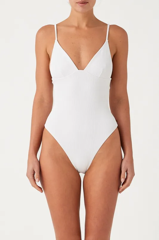 Signature Stripe Tie One Piece - White sold by Zulu and Zephyr