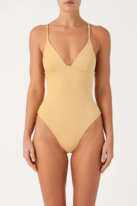 Signature Stripe Tie One Piece - Marigold sold by Zulu and Zephyr
