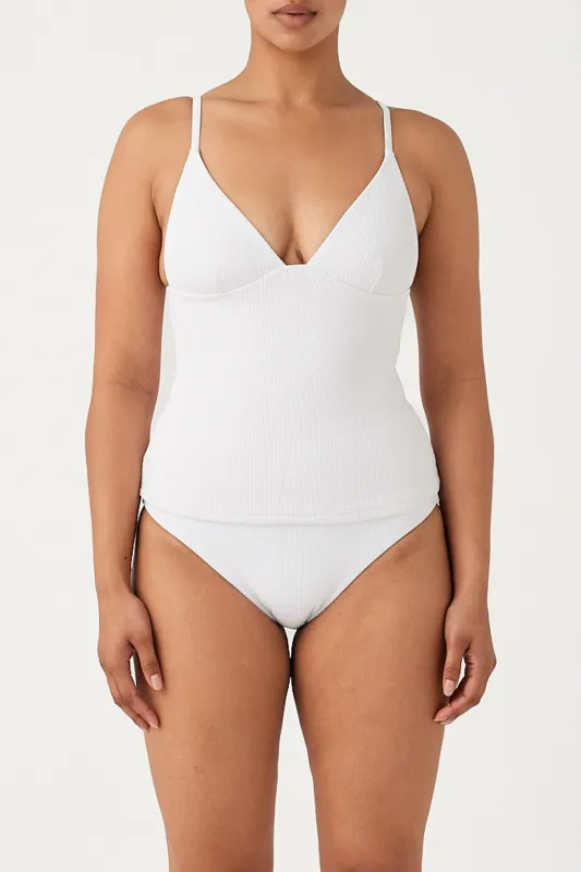 Signature Stripe Tankini - White sold by Zulu and Zephyr