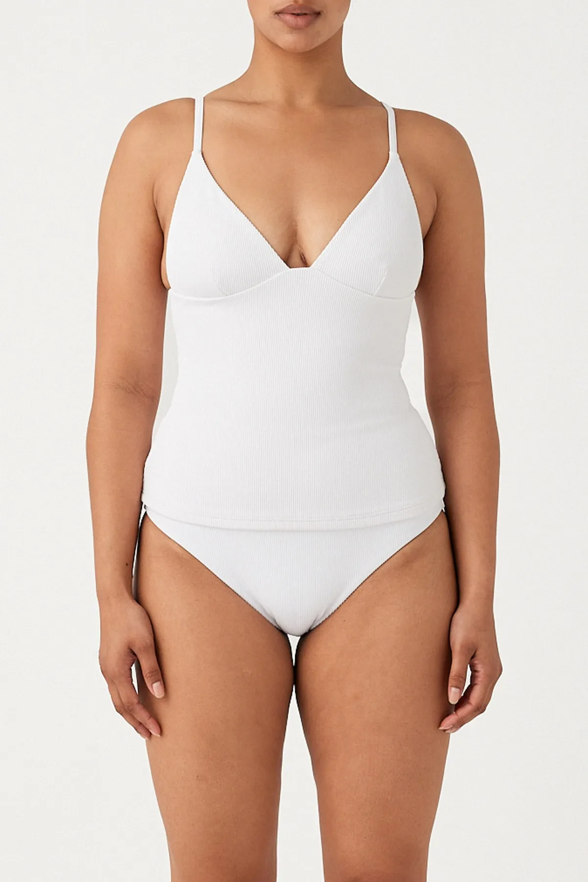 Signature Stripe Tankini - White sold by Zulu and Zephyr