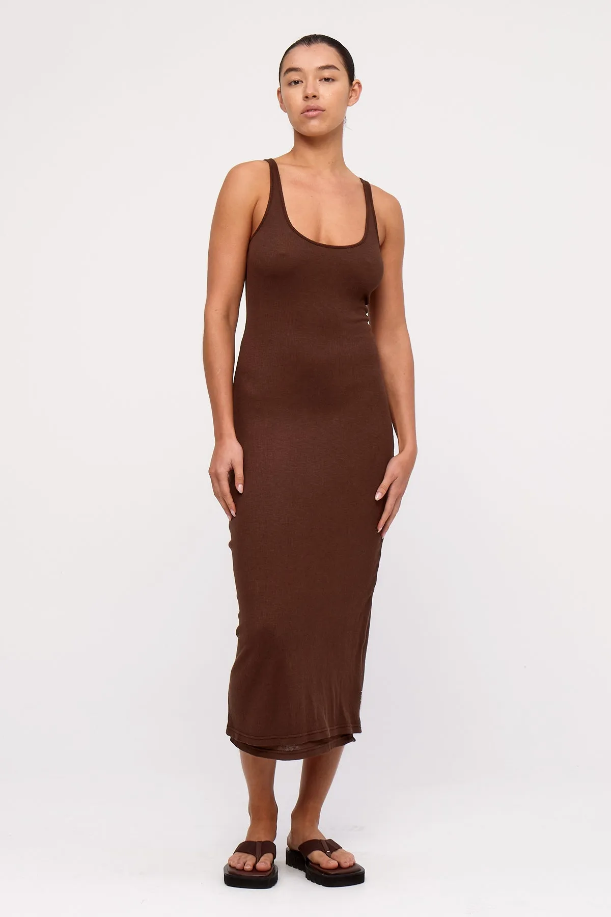 Rib Hemp Jersey Dress - Chocolate sold by Zulu and Zephyr product image thumbnail 2