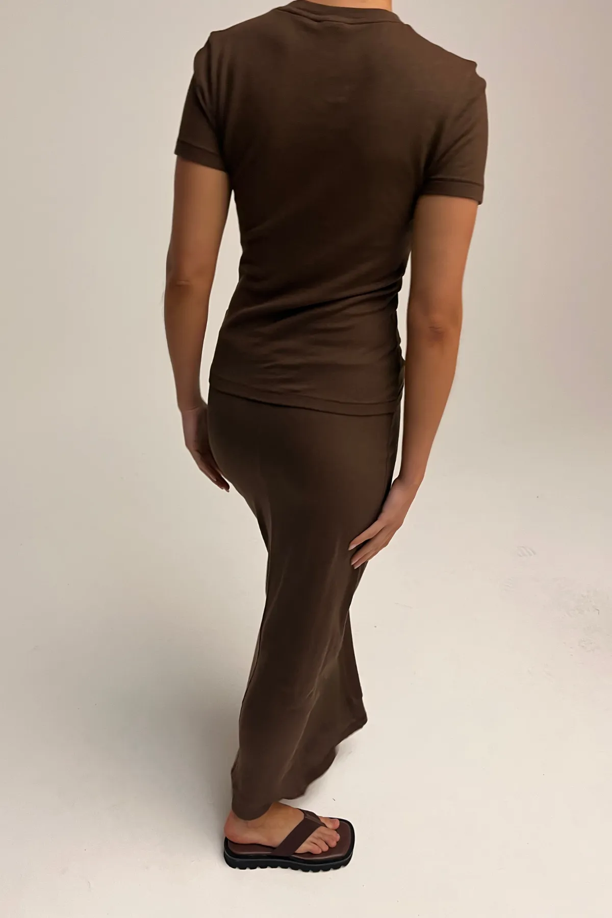 Rib Hemp Jersey Skirt - Chocolate sold by Zulu and Zephyr product image thumbnail 3