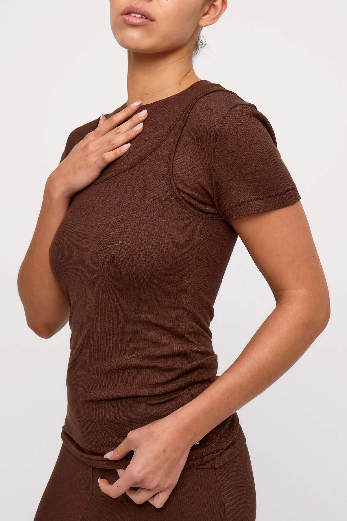 Rib Hemp Jersey T-Shirt - Chocolate sold by Zulu and Zephyr product image thumbnail 3