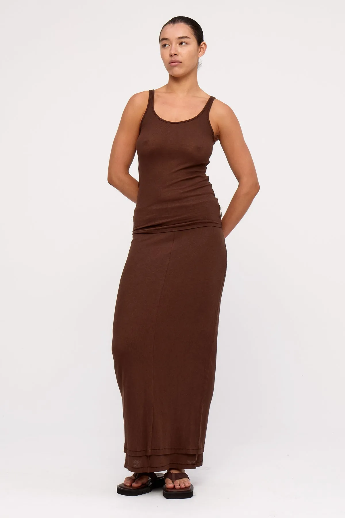 Rib Hemp Jersey Tank - Chocolate sold by Zulu and Zephyr product image thumbnail 4