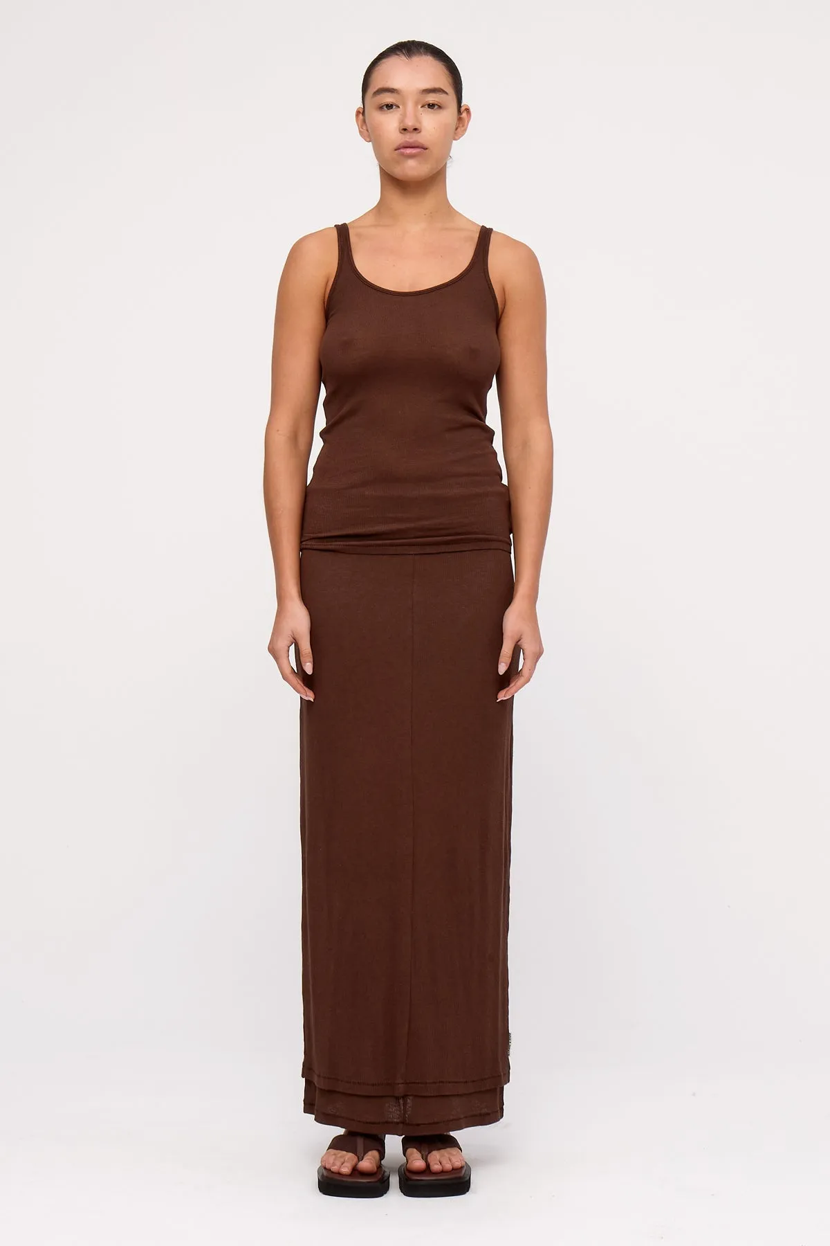 Rib Hemp Jersey Tank - Chocolate sold by Zulu and Zephyr