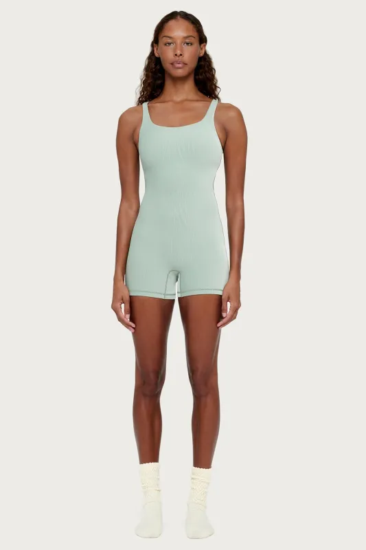 Stripe Rib 4 Inch Bodysuit - Sage sold by Zulu and Zephyr