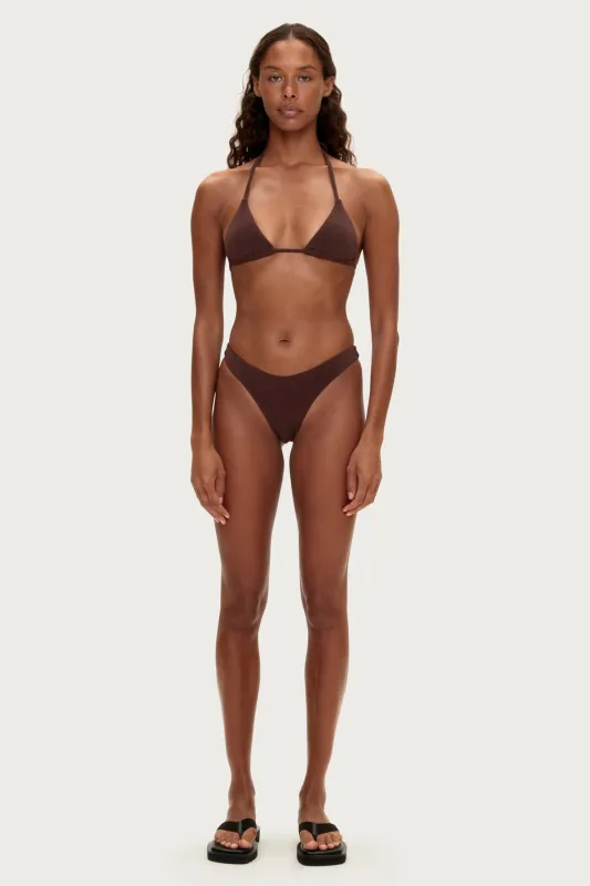 Towelling Triangle Top - Chocolate sold by Zulu and Zephyr