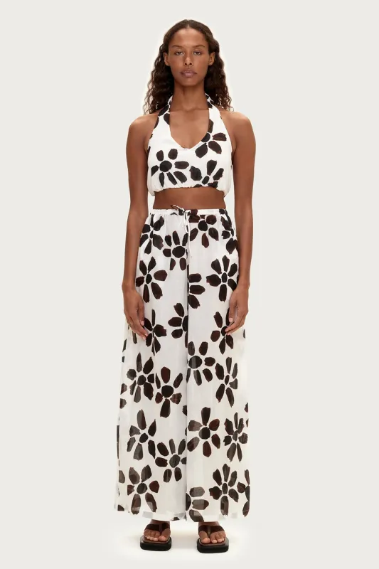 Cotton Pant - Chocolate Flower sold by Zulu and Zephyr