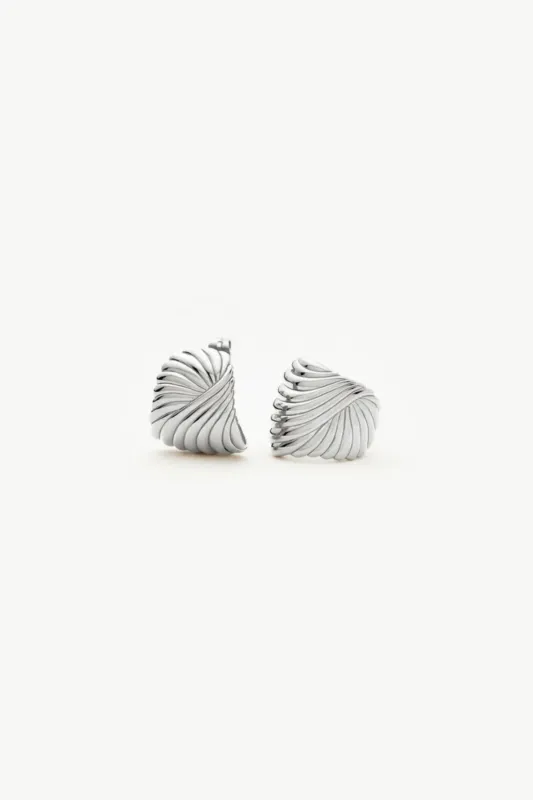 Ripple Stud Earrings - Silver sold by Zulu and Zephyr