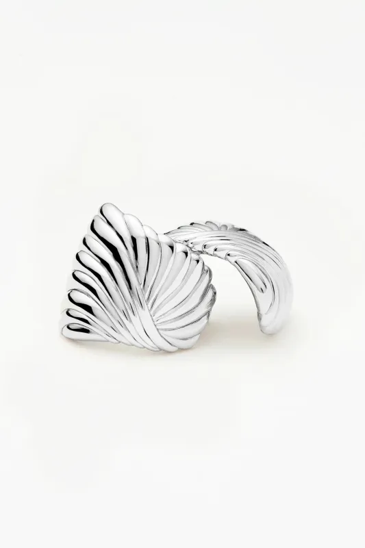 Ripple Oversized Stud Earrings - Silver sold by Zulu and Zephyr