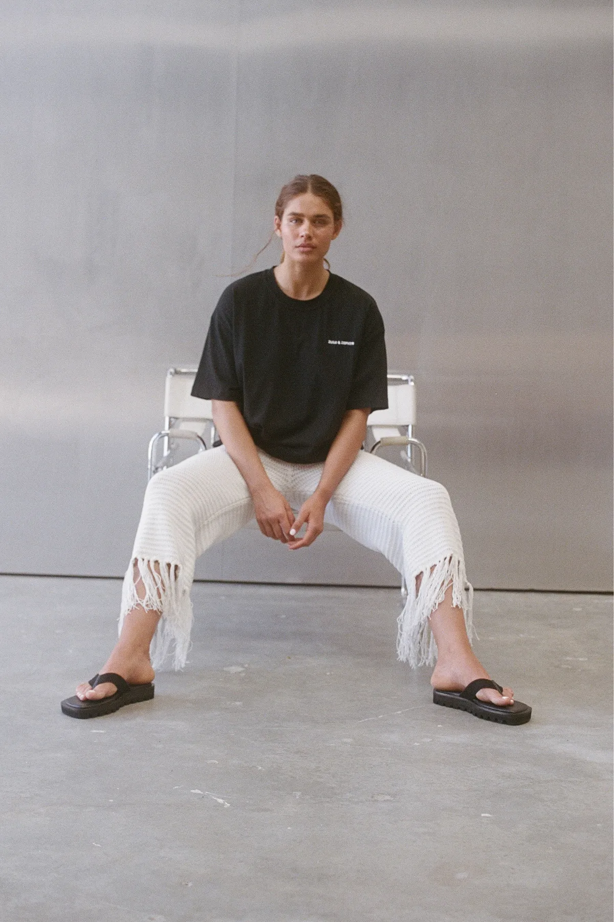 Crochet Knit Pant - White sold by Zulu and Zephyr