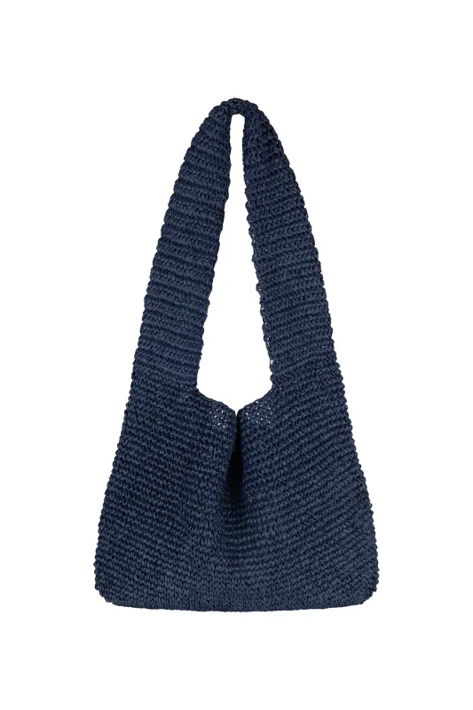 Large Straw Tote Bag - Navy sold by Zulu and Zephyr