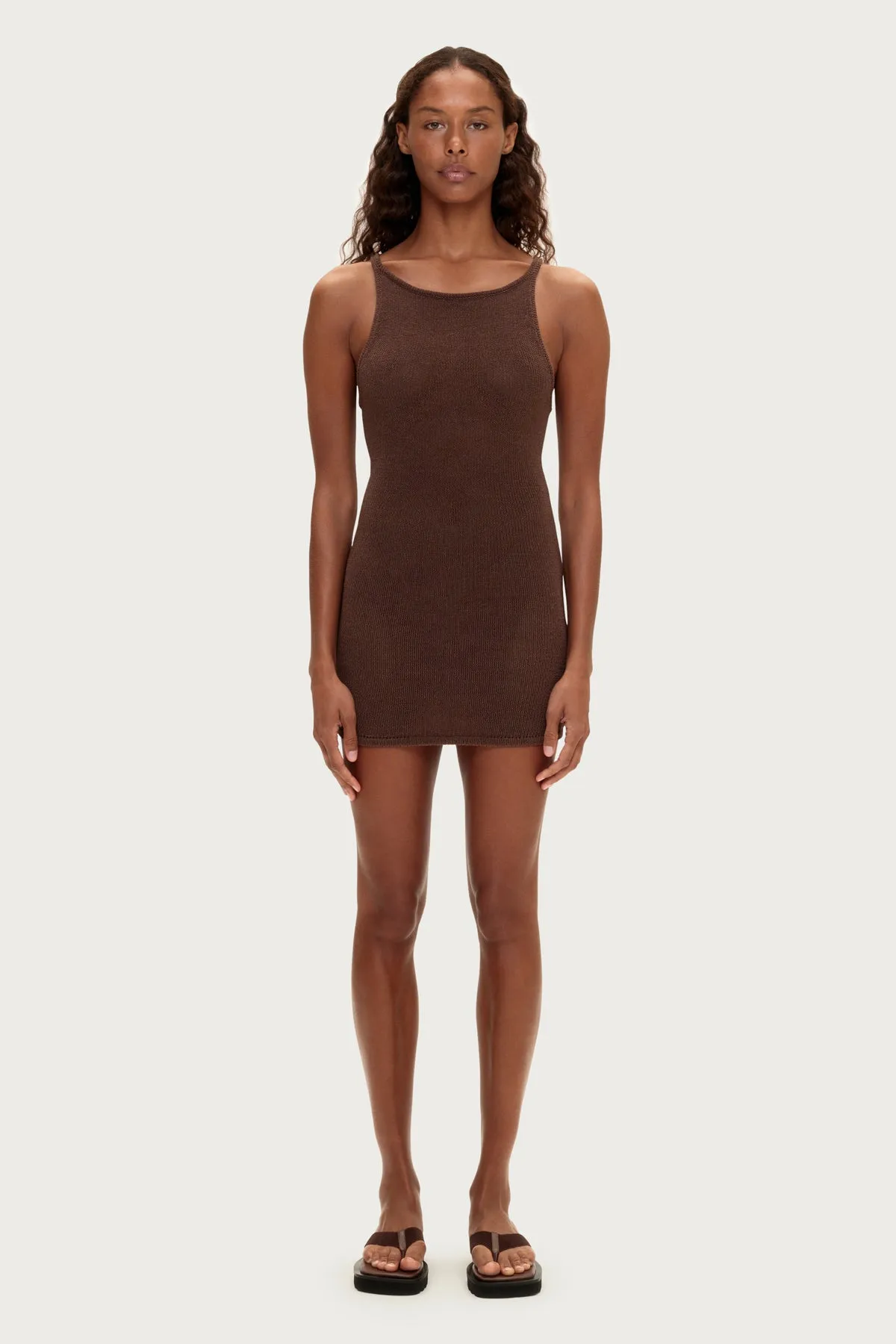 Textured Knit Dress - Chocolate sold by Zulu and Zephyr product image thumbnail 2
