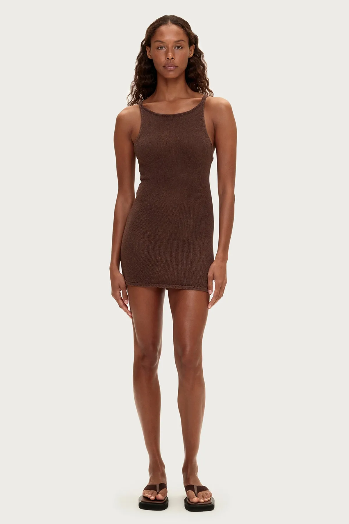Textured Knit Dress - Chocolate sold by Zulu and Zephyr product image thumbnail 3