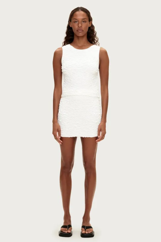 Crinkle Knit Tank - White sold by Zulu and Zephyr