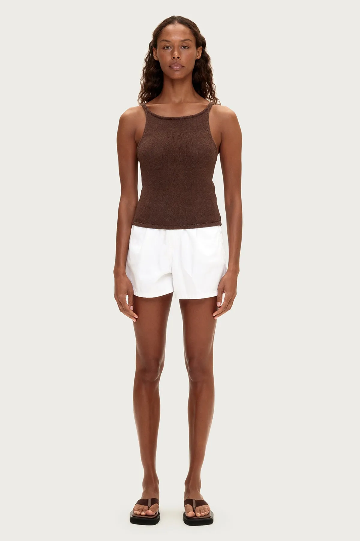 Textured Knit Tank - Chocolate sold by Zulu and Zephyr