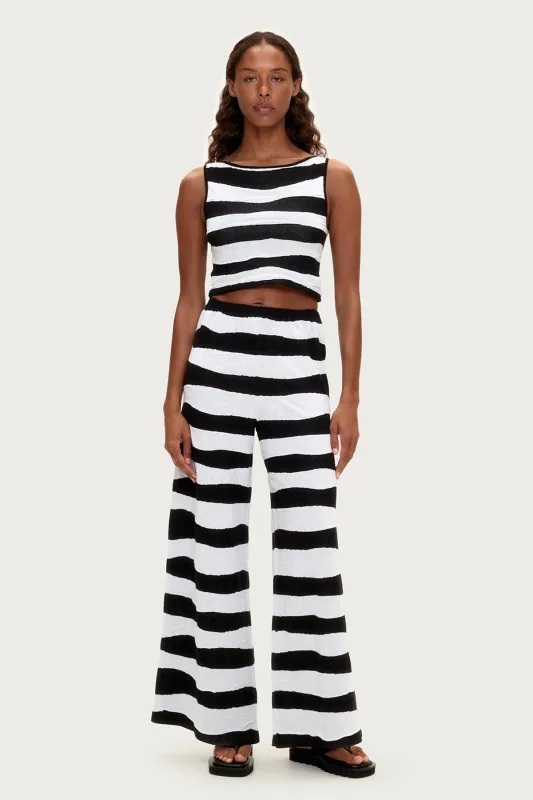 Textured Knit Pant - Black Stripe sold by Zulu and Zephyr