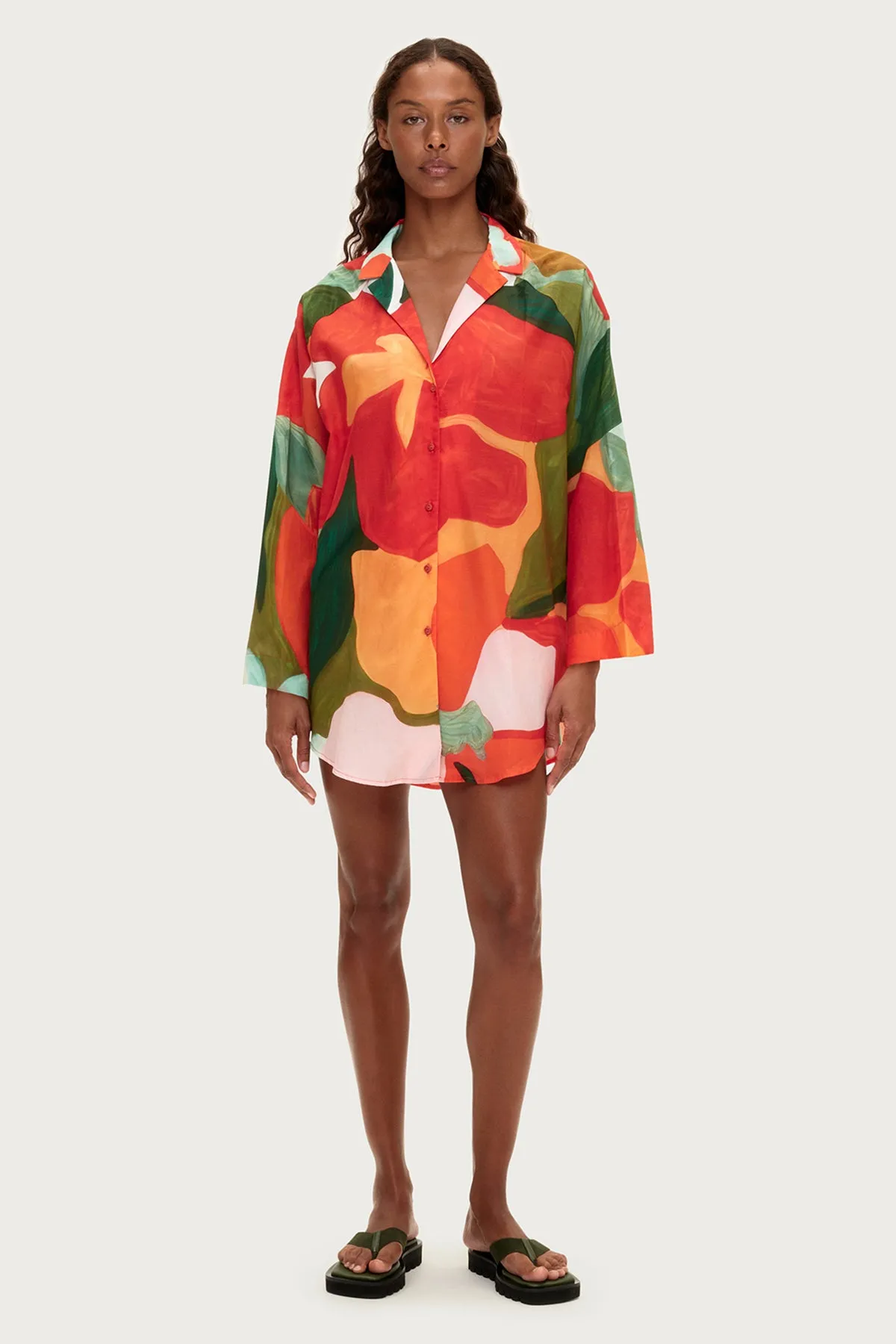 Cotton Silk Shirt - Red Floral sold by Zulu and Zephyr product image thumbnail 2