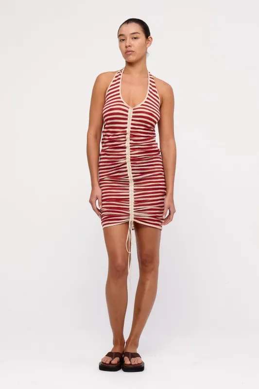 Halter Knit Dress - Red Stripe sold by Zulu and Zephyr