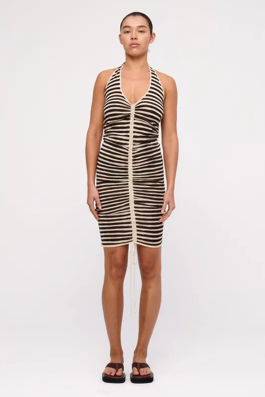 Halter Knit Dress - Black Stripe sold by Zulu and Zephyr