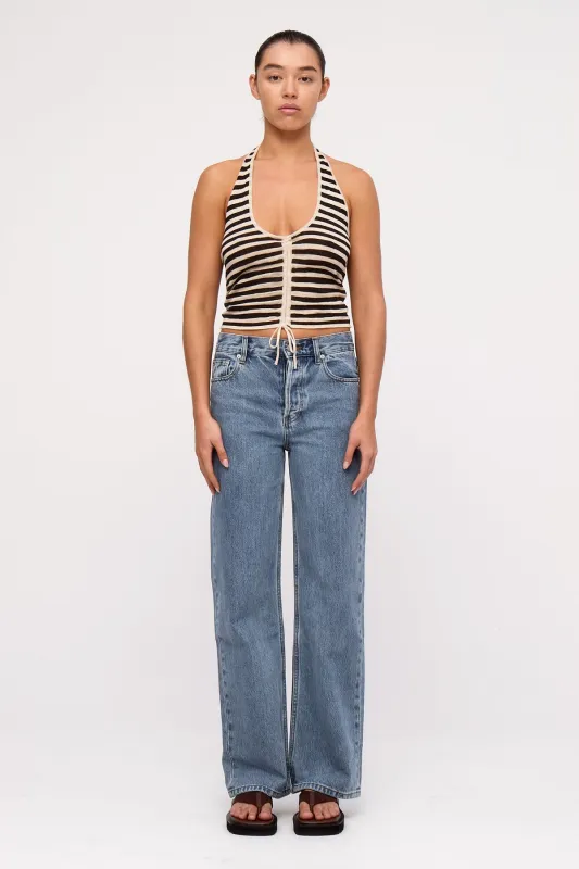 Halter Knit Top - Black Stripe sold by Zulu and Zephyr