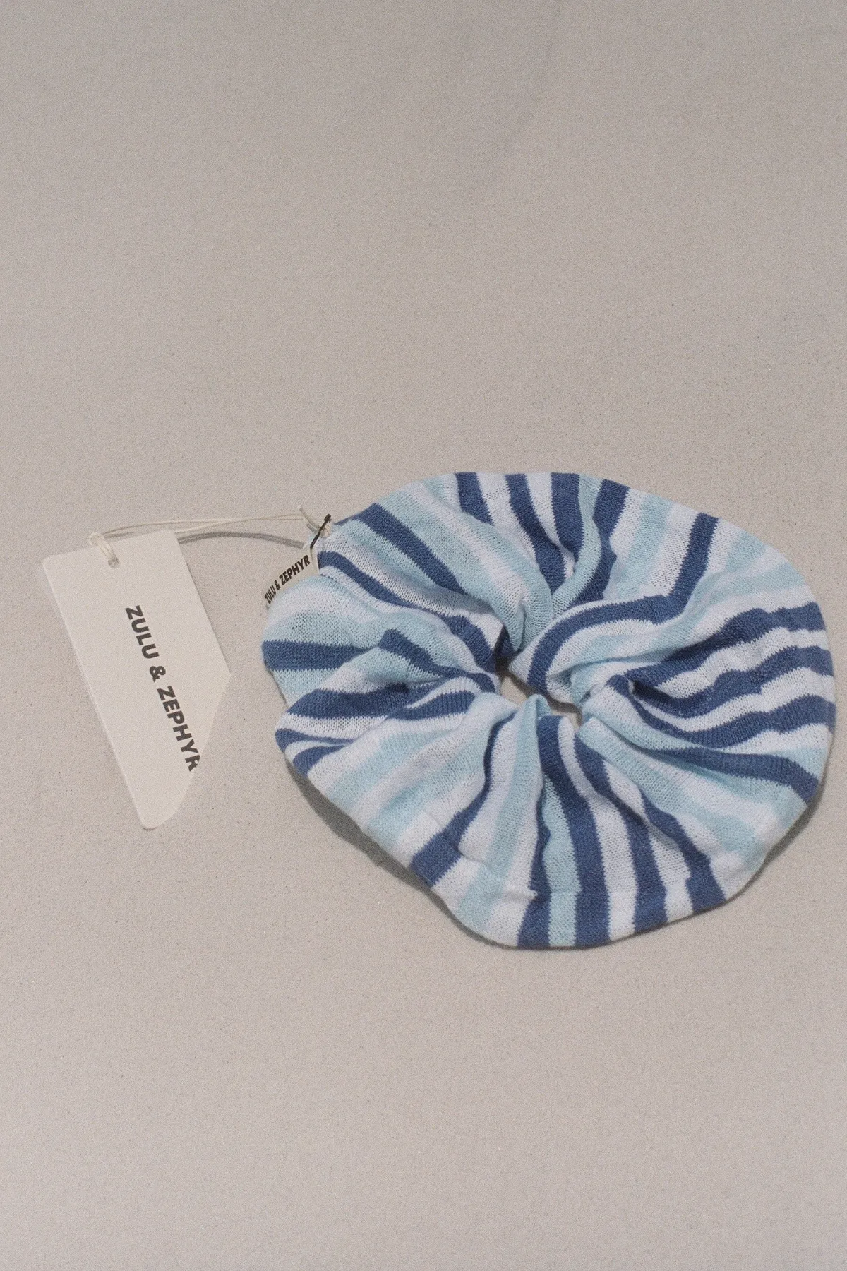 Large Knit Scrunchie - Blue Stripe sold by Zulu and Zephyr product image thumbnail 2
