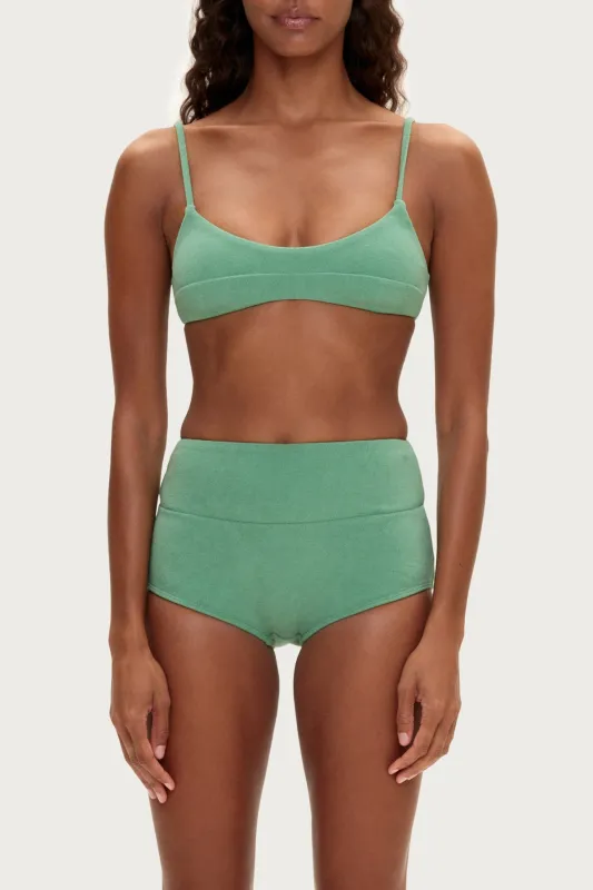 Towelling Bralette Top - Green sold by Zulu and Zephyr