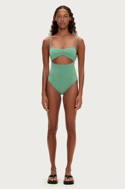 Towelling One Piece - Green made by Zulu and Zephyr