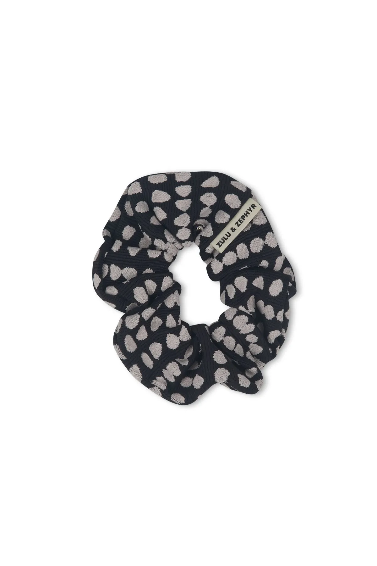 Textured Scrunchie - Jacquard Spot sold by Zulu and Zephyr
