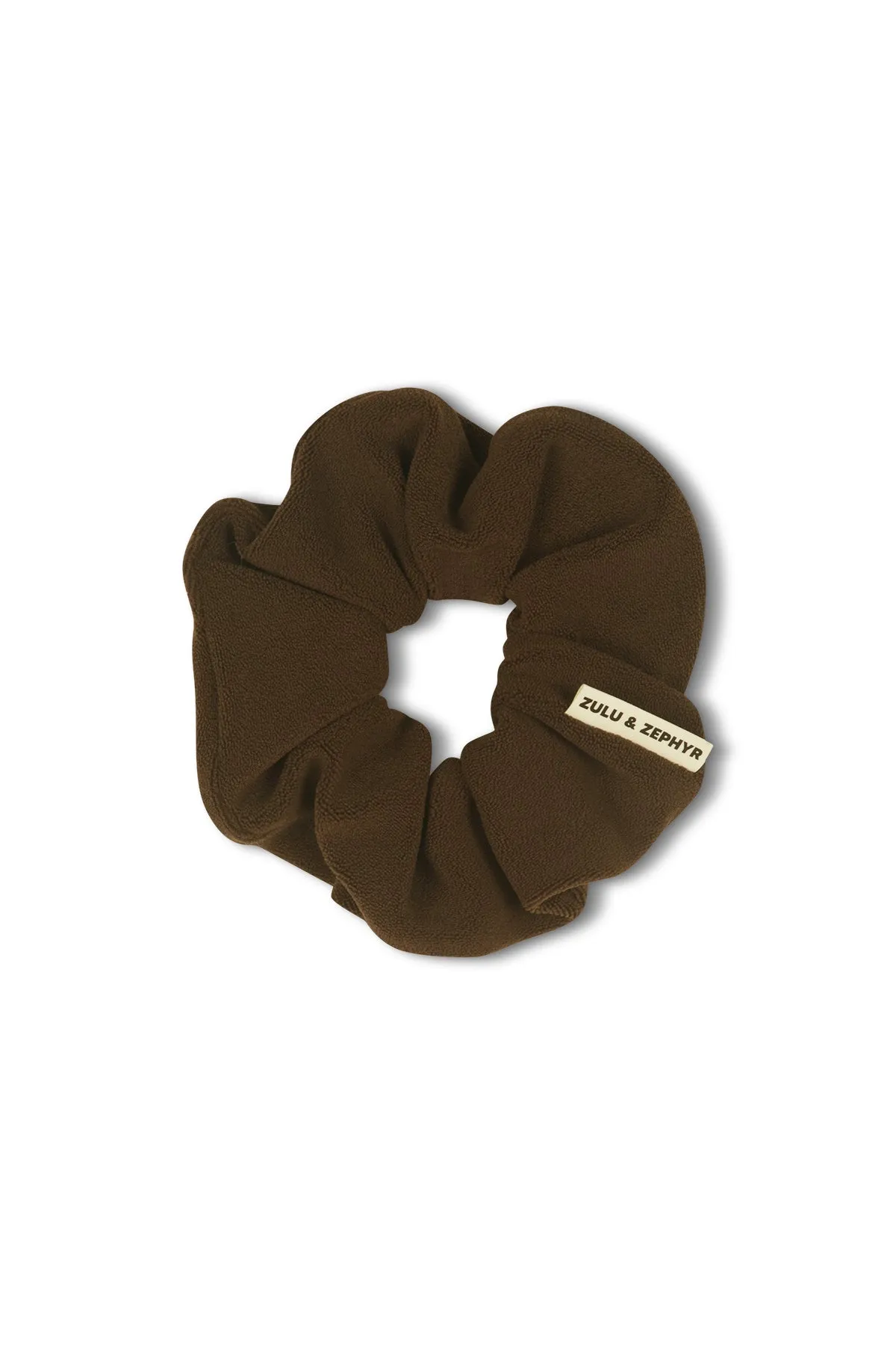 Textured Scrunchie - Chocolate sold by Zulu and Zephyr