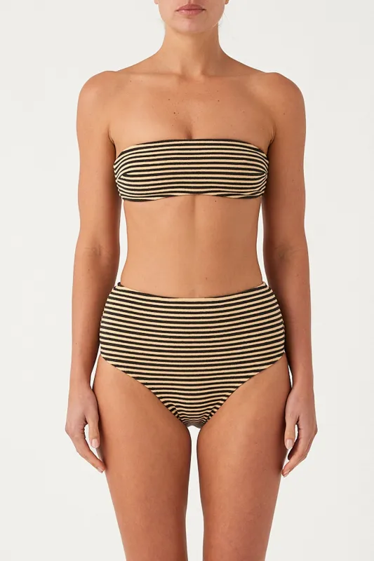 Towelling Full Brief - Black Stripe sold by Zulu and Zephyr